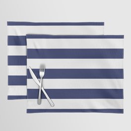 Navy Blue and White Stripes Placemat