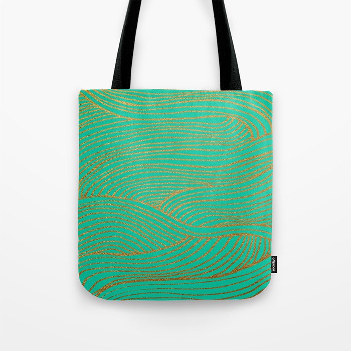 Wind Gold Turquoise Tote Bag