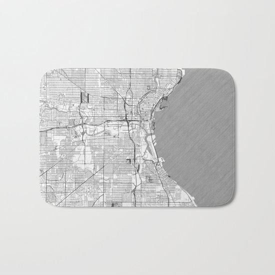 Milwaukee Map Line Bath Mat