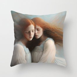 Being two, in the heart . Throw Pillow