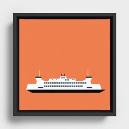 Puget Sound Ferry Pop Art - Seattle, Washington Framed Canvas