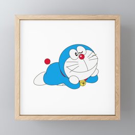 Doraemon Throw Pillow Framed Mini Art Print