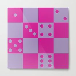 Checkered Dice Pattern \\ Y2K Colors Metal Print