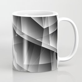 Exclusive monochrome pattern of chaotic black and white shards of glass, paper and ice floes. Coffee Mug