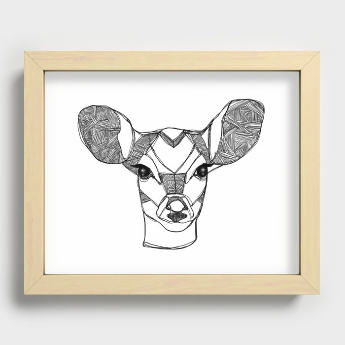 Monochrome Deer by Ashley Rose Recessed Framed Print