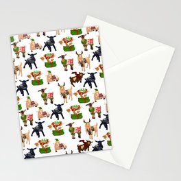 Christmas goats in sweaters repeating seamless pattern Stationery Card
