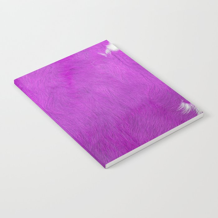 Pink and White Cow Skin Print Pattern Modern, Cowhide Faux Leather Notebook