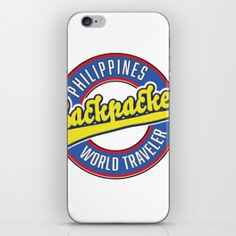 Philippines backpacker world traveler logo. iPhone Skin