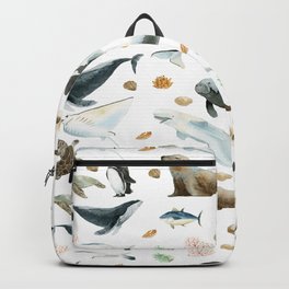 Aquatic Animals Pattern Backpack