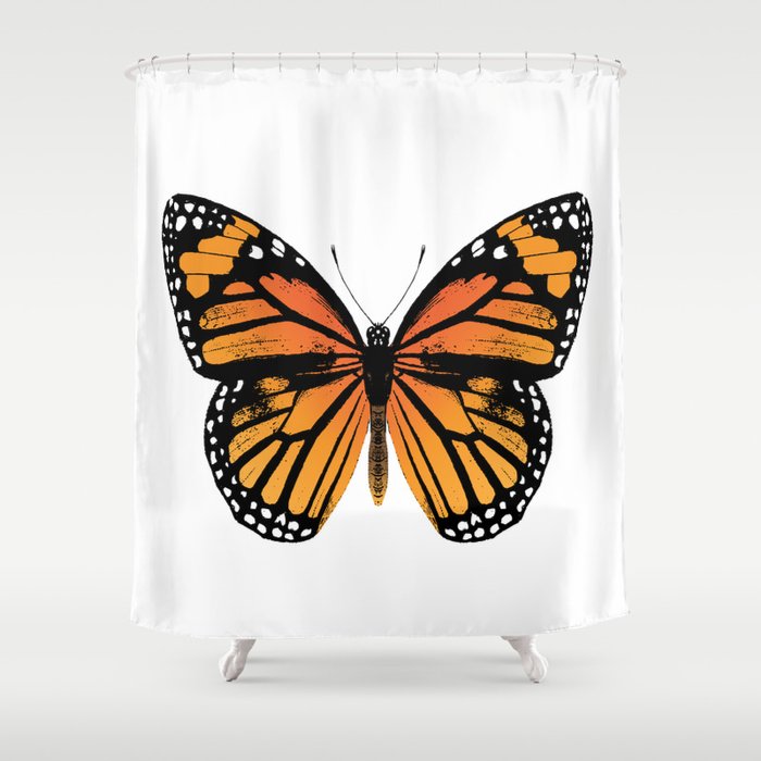 Monarch Butterfly | Vintage Butterfly | Shower Curtain