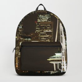 Seattle Space Needle at Night - City Lights Backpack