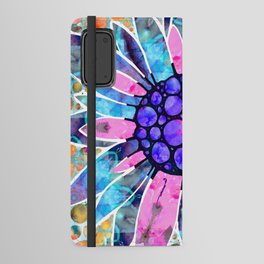 Colorful Floral Art Whimsical Flowers - Garden Diva Android Wallet Case