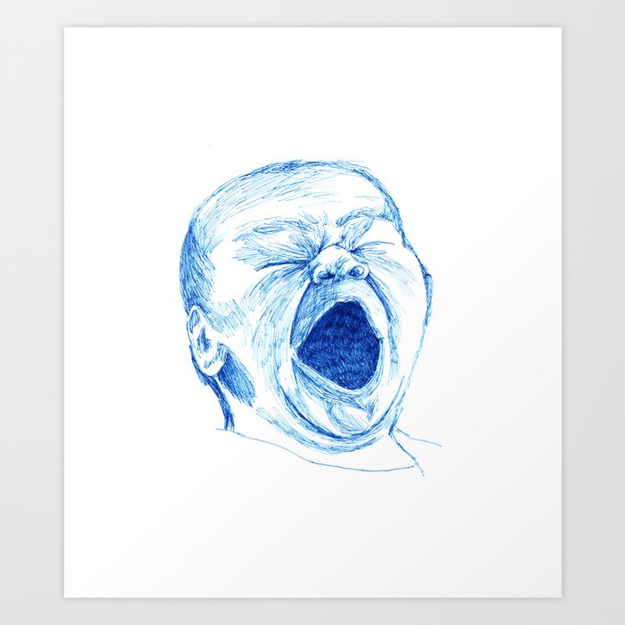 Baby Screaming or Yawning Art Print