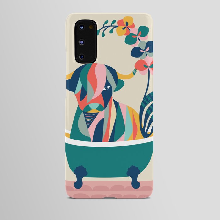 Modern Cow in Bathtub Android Case