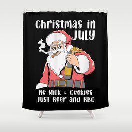 Funny Christmas In July Santa Shower Curtain