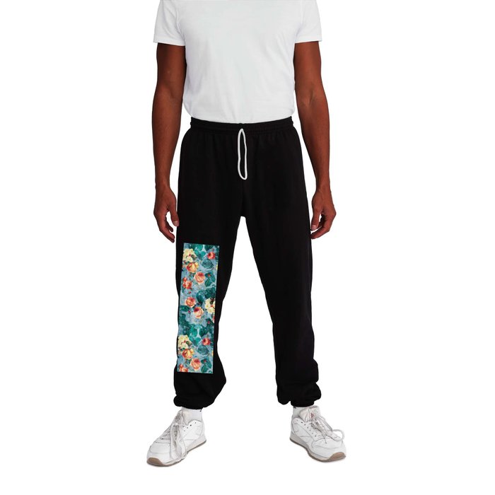 Floral and Marble Texture II Sweatpants