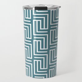 Teal and White Tessellation Line Pattern Pairs DV 2022 Popular Colour Wish Upon a Star 0668 Travel Mug