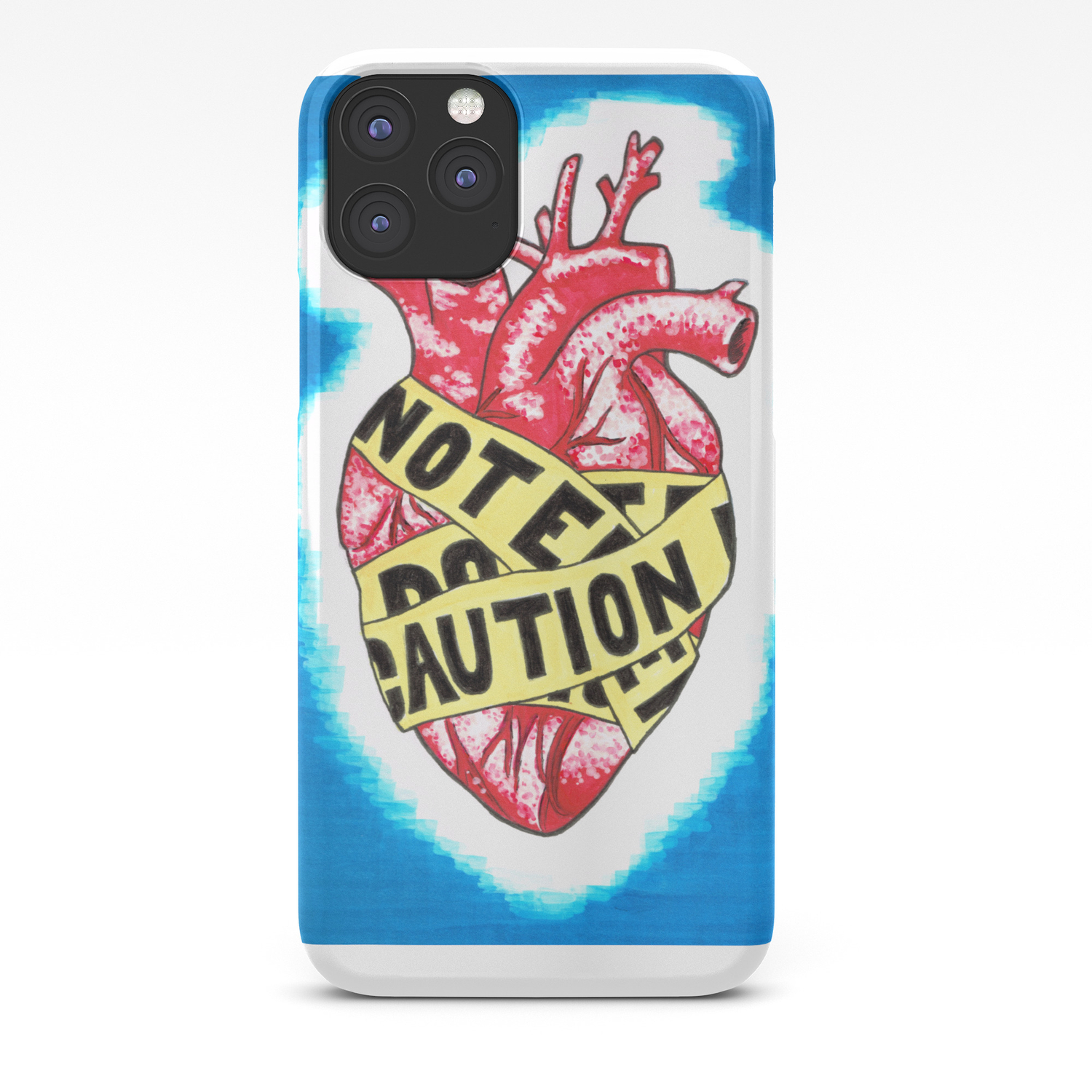 Cautious Heart Iphone Case By Thewanderingoctopus Society6