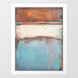 Copper and Blue Abstract Art Print