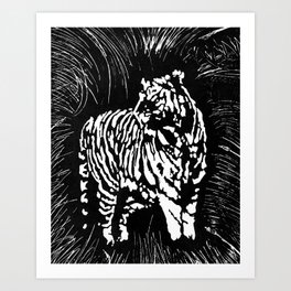 Tiger Carving Art Print