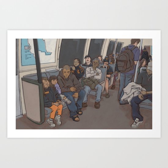 SUBWAY CROWD Art Print