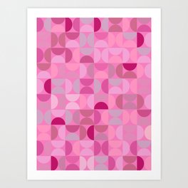 Geometric Pink Print Preppy Modern Pattern Art Print
