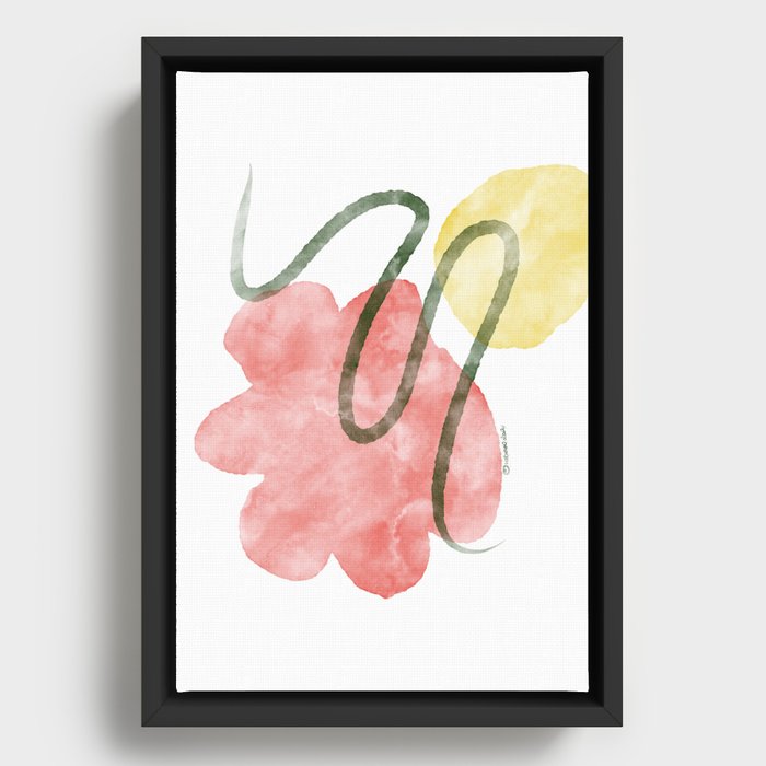 Minimal Watercolour Abstract Shapes 240126 Framed Canvas