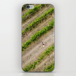 Mama kissing baby in the grape vines - Aerial Drone Art iPhone Skin