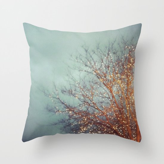 December Lights Throw Pillow