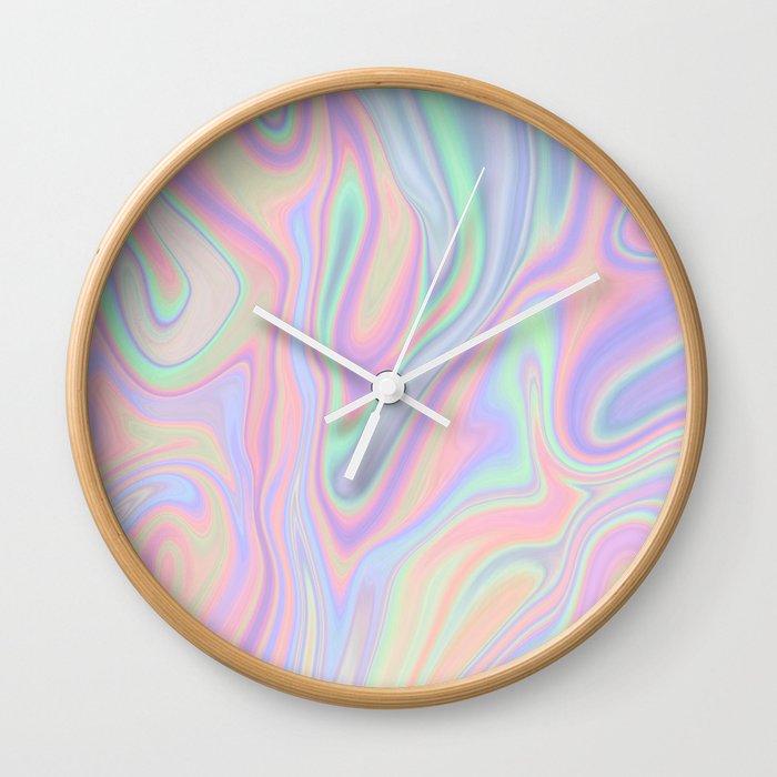 Liquid Colorful Abstract Rainbow Paint Wall Clock