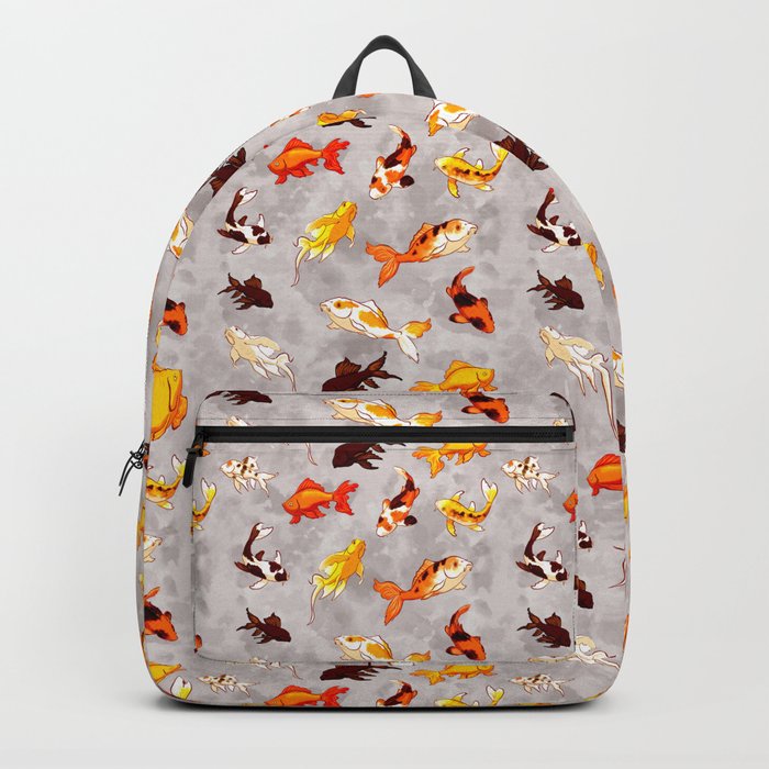 Silver Koi Fish Goldfish pattern Backpack