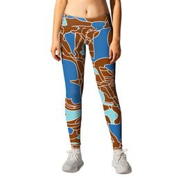 Blue and brown geometric abstract Leggings | Noemihernandez, Resin, Brownandblue, Abzolutocollective, Blueabstraction, Mexicandesign, Digital, Mexico, Mexicanartist, Abstraction 