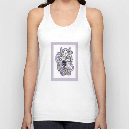 Pretty in Purple Zentangle Design Illustration Unisex Tank Top
