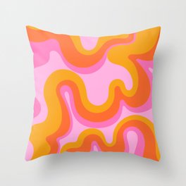 Groovy Swirl - Sunset Throw Pillow