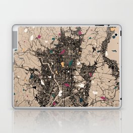 Kyoto - Japan | Terrazzo Map Drawing Laptop Skin