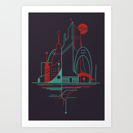 From the Subway to the Sky (at Night) Art Print