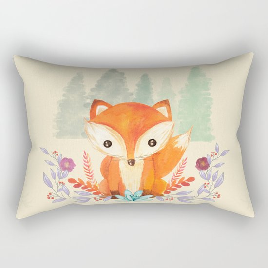Evergreen Fox Rectangular Pillow