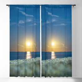 Watch Hill, Rhode Island twilight ocean sunset beach against mirrored blue waves color photograph / photography Blackout Curtain