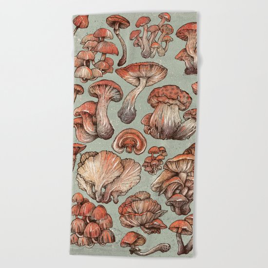 A Series of Mushrooms Beach Towel