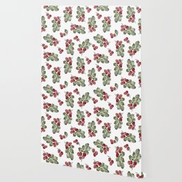 Holly Very Berry Holiday Wallpaper