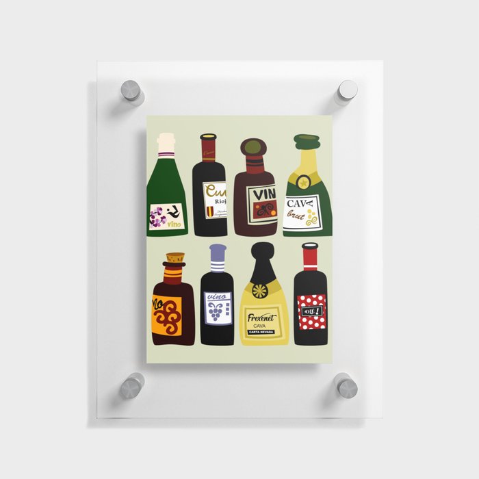 Wine Bottles Floating Acrylic Print