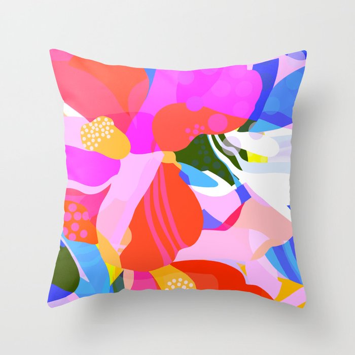 Abstract Florals I Throw Pillow
