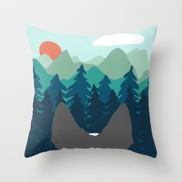 Blue Heeler Explore (Artwork by AK) Throw Pillow