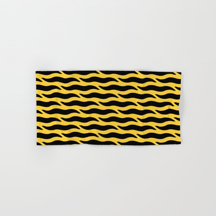 Tiger Wild Animal Print Pattern 342 Black and Yellow Hand & Bath Towel