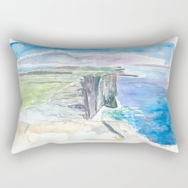 Inishmore Cliffs with Dun Aonghasa Fort Aran Islands Ireland Rectangular Pillow