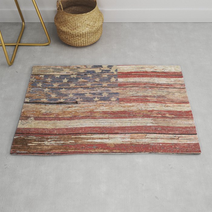 New Americana Rustic Flag Country Home Decor Patriotic Art A643 Rug By Nicolphotographicart Society6