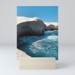 The Sea, the Sky & the Waves | Milos, Greece | Sarakiniko beach Mini Art Print