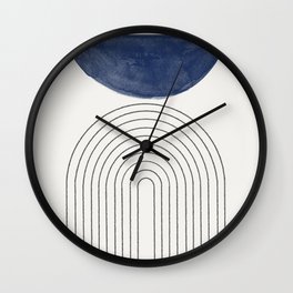 Blue Half Moon Arch Wall Clock