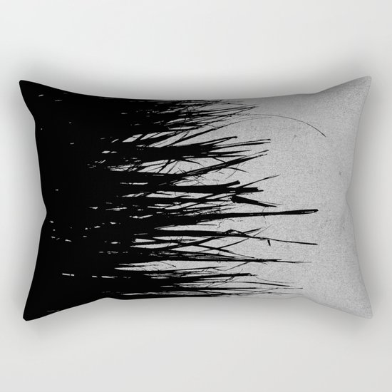 Concrete Fringe Black on Side Rectangular Pillow