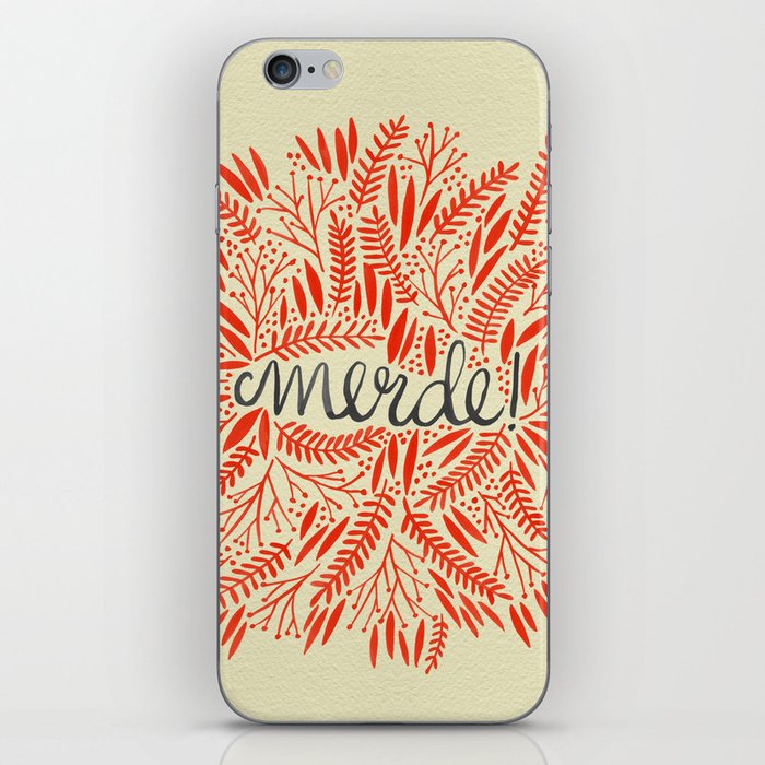 Pardon My French – Red on Cream iPhone Skin